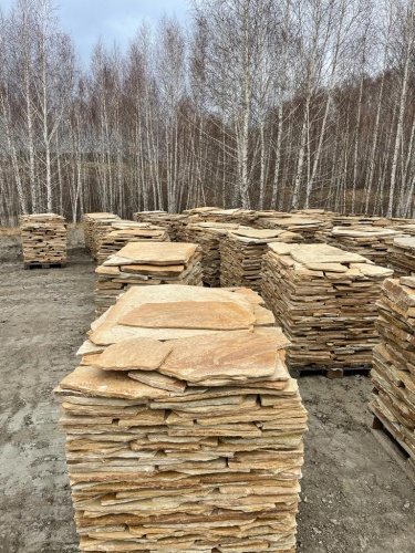 Плитняк златолит жёлтый для фасада 1,5-3 см купить в Нижних Сергах