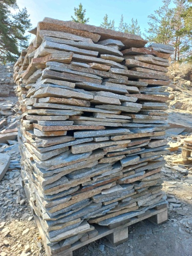 Плитняк златолит серебристый для цоколя, отмостки купить в Нижних Сергах