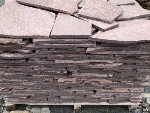 Плитняк лемезит бордовый для облицовки цоколя 20-25 мм  купить в Нижних Сергах