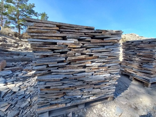 Плитняк златолит серебристый для фасада купить в Нижних Сергах